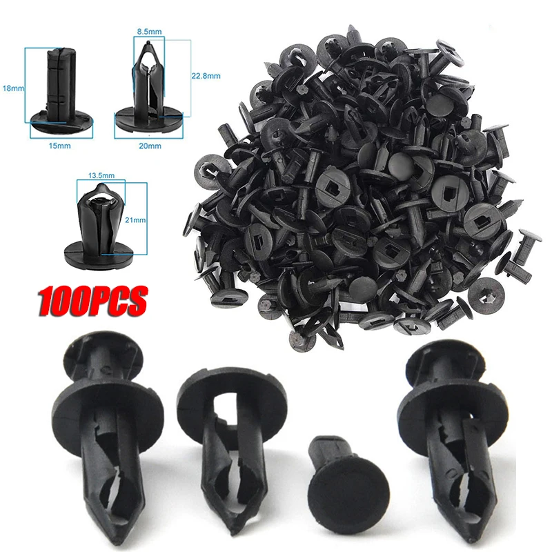 TREYUES 100PCS Motorcycle Fender Fasteners Rivets Mudguard Fixing For ATV UTV Can Am Maverick/ Commander/ Outlander For Honda