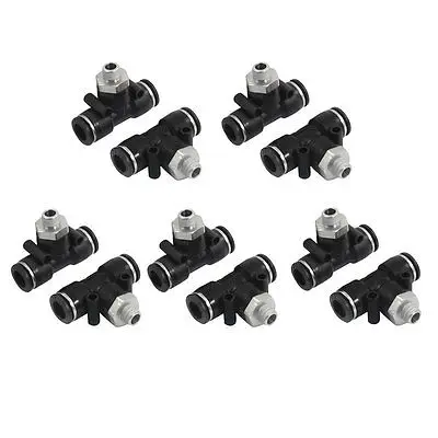 

10Pcs 1/8" PT Male Thread 10mm One Touch T Shaped Connector Quick Fittings
