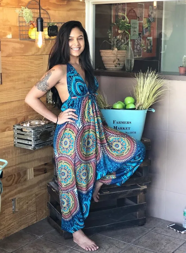 2019 новый модный Африканский комбинезон одного размера с лямкой на шее женский