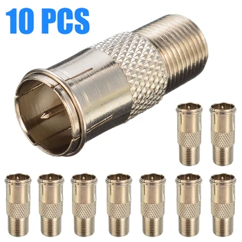 

10pcs/pack F Type Quick Plug RF Coax Coaxial Cable Adapter Connector F Plug Male Quick to F Female Socket Adaptor