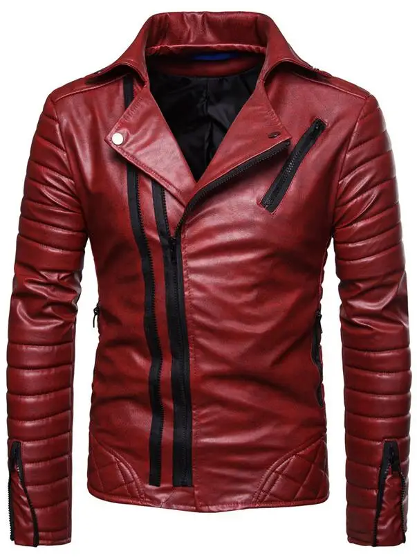 mens leather jackets cheap Motorcycle Pu Leather Jackets Men Winter Faux Leather Zipper Chaqueta Cuero Hombre Men Red Windproof Jackets Causal Coat winter soldier jacket