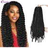 Passion Twist Crochet Hair Synthetic Braiding Hair Extensions 18Inch 15 Strands Spring Twist Hair 100g/Pack Long Black Brown 1