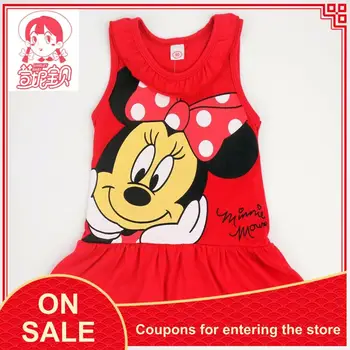 

Girls New Ins Mickey Dress Girls Summer Dress Mqmn Cotton Printed T- Shirt SHIRLEY Baby Children Cartoon Sleeveless A-line