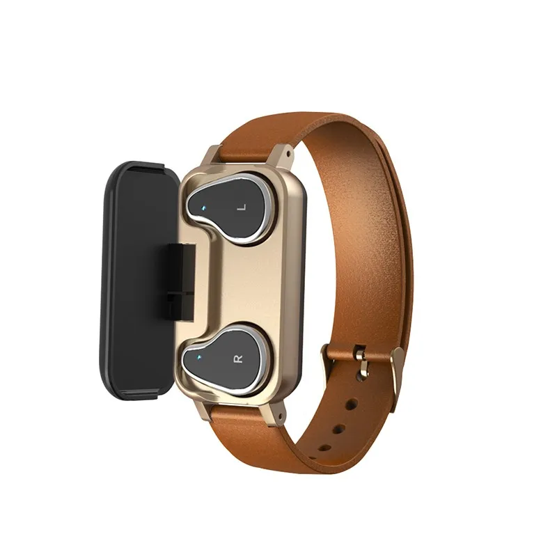 Coffee T89 TWS смарт-браслет с Bluetooth 5,0 наушники монитор сердечного ритма умный Браслет Спорт Фитнес SmaBand Поддержка Siri BT вызов - Цвет: Coffee