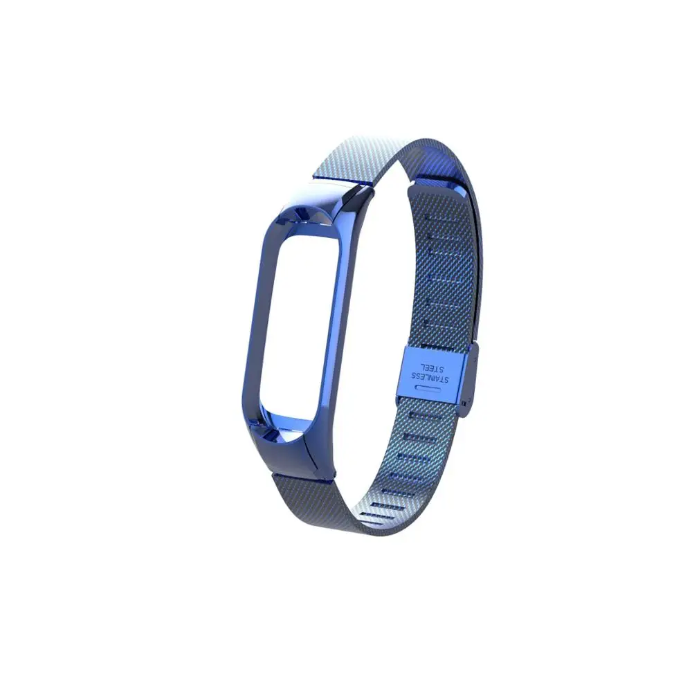 Mi Band 3 ремешок браслет для Xiaomi mi 3 ремешок металлический ремешок mi Band 3 ремешок из нержавеющей стали браслет miband 3 ремешок для часов - Цвет ремешка: Blue