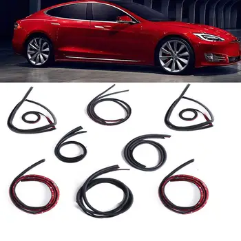 

8pcs/set D Z P I Type Car Door Seal Strip EPDM Noise Insulation Anti-Dust Soundproofing Car Rubber Seal for Tesla Model 3/S/X