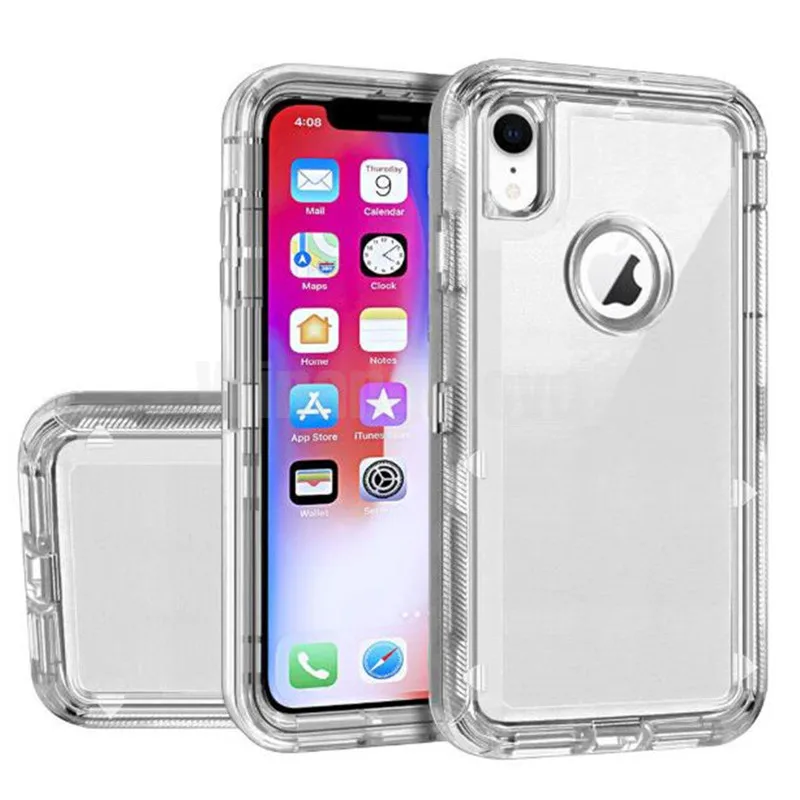 500 шт 3 в 1 робот прозрачные защитные чехлы для iPhone 11 Pro XR XS MAX 8 Plus