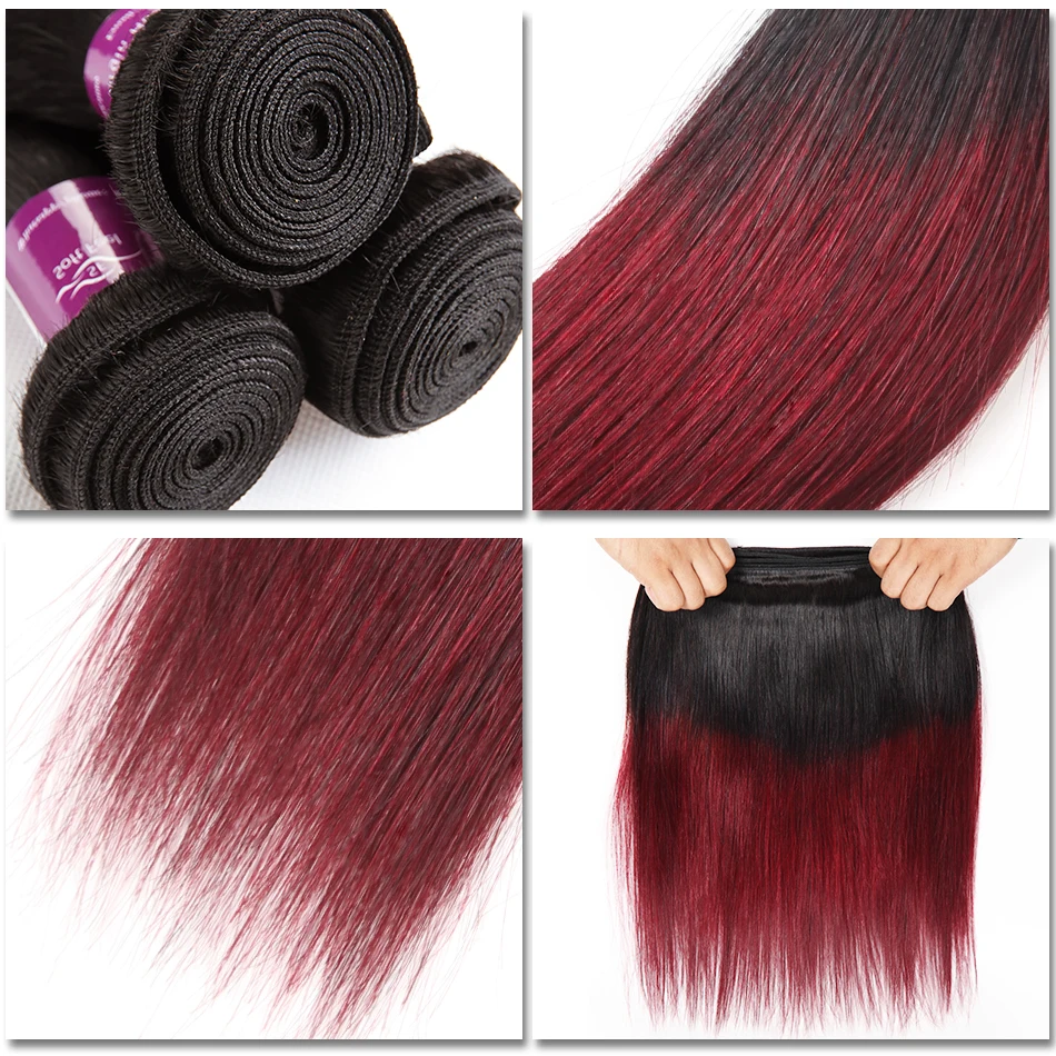 Soft Feel Hair Прямые пучки волос с бразильские волосы с закрытием пучки переплетения с закрытием Remy человеческие волосы пучки с закрытием