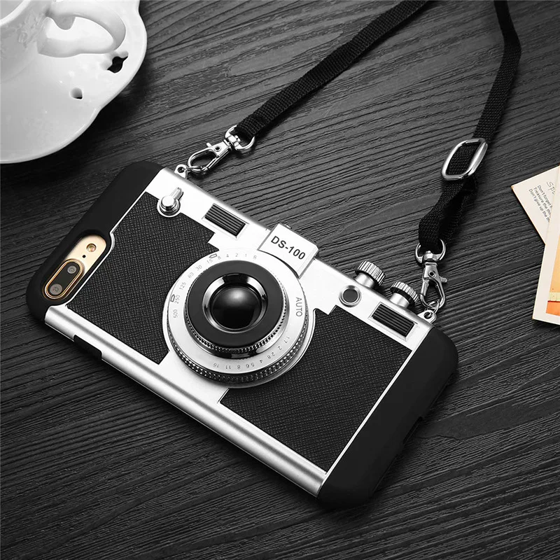 iphone 13 cases Emily in Paris 3D Retro Camera Case For iPhone 13 12 11 Pro Max SE 2020 7 8 Plus X XS XR 5s 5 with strap Lanyard Cases For Women apple 13 case