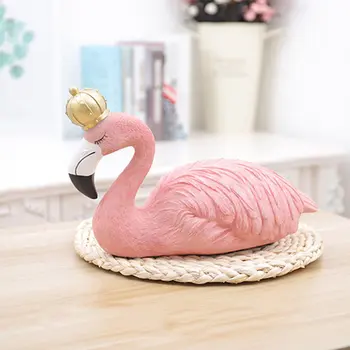 

Beautiful Design Pink Flamingo Cute Animal Shape Resin Ornament Home Garden Decoration Living Room Decoration