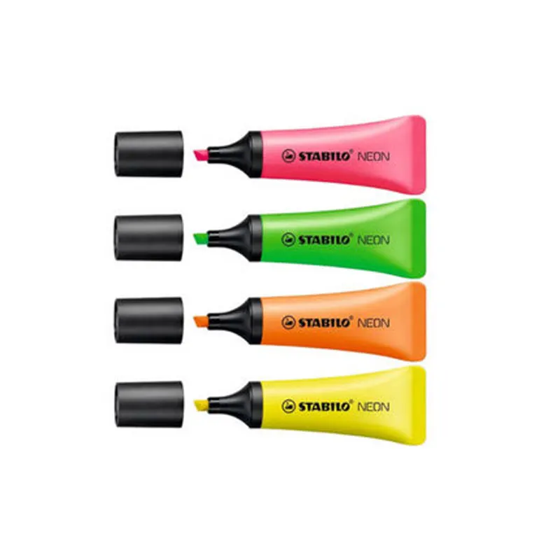 4 шт. STABILO 72 NEON серии маркер, фломастер цвет Высокая Производительность Зубная паста внешний вид большой емкости хайлайтеры - Цвет: mix  4pcs