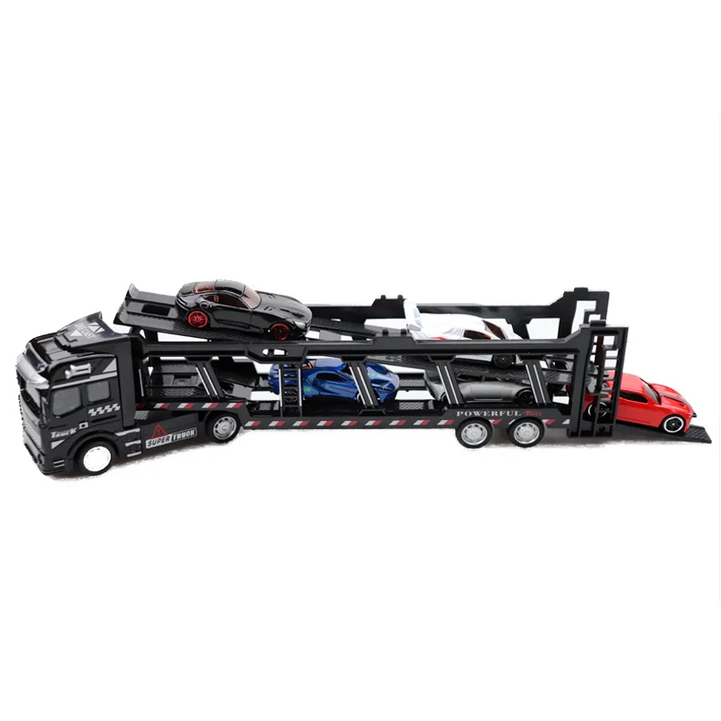 Goede 16 stijlen 148 Nieuwe Trek Legering Super Truck Met Hot Cars Voertuig Simulatie Transporter Model Auto Speelgoed Voor Kinderen gift