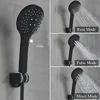 Matte Black Bathroom Shower Faucet Bath Faucet Mixer Tap ABS Hand Shower Set Wall Mount Black Shower Control Valve Taps 2