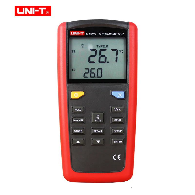 Contact Type Thermometer UNI-T UT321/UT325 Pyrometer with thermocouple temperature probe Data storage/hold K/J/T/E/R/S/N Type