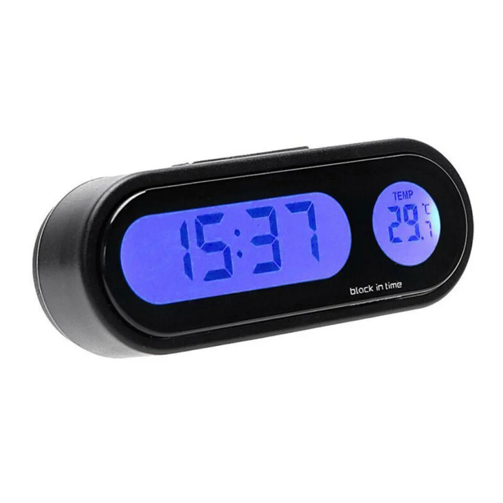 Car Electronic Clock Auto Interior Plastic Digital LCD Thermometer Gauges Car Electronic Clock Auto Interior Plastic Digital LCD Thermometer Gauges