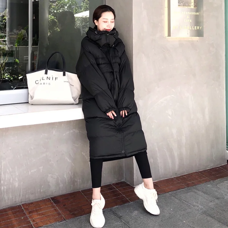 

INS Mid-length Warm down Coat Winter WOMEN'S Dress 2019 New Style Korean-style Online Celebrity Loose-Fit Cotton-padded Clothes