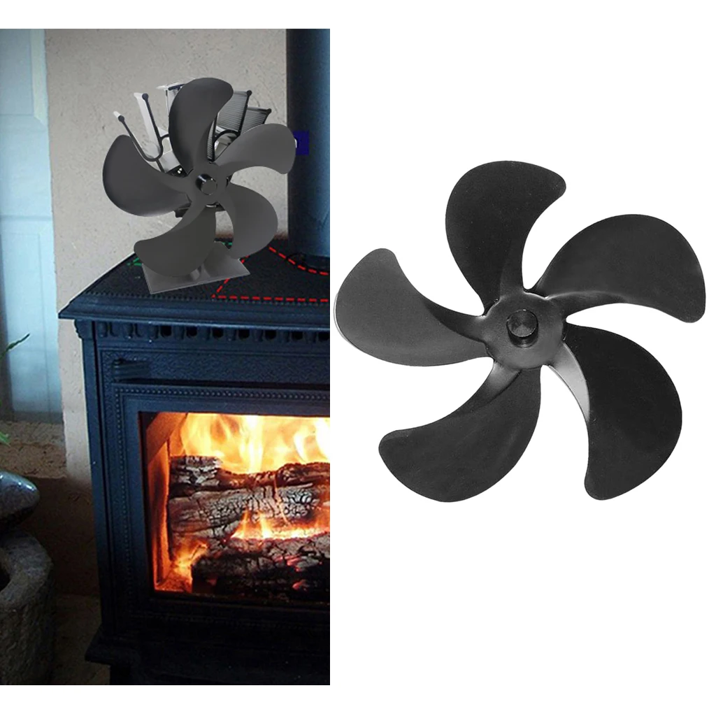 Fireplace Fan Replacement 5 Blades Aluminum Alloy Low Noise Blade