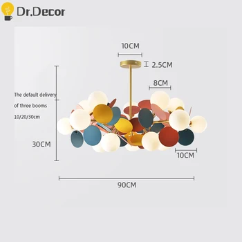 

Modern Cartoon Glass Ball LED Chandeliers Ceiling Nordic Living Room Chandelier for Room Colour Kitchen Lighting Light Fixtures