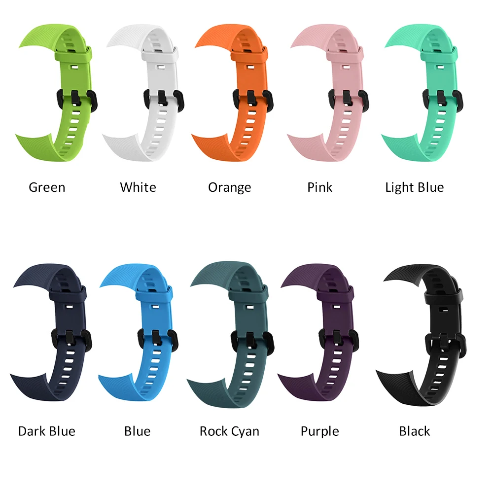 10 colour Watch Belt HUAWEI Honor Band 5 AMOLED Смарт Wirstband фитнес-браслет трекер пульсометр водонепроницаемый браслет Globle Версия - Цвет: 10 colour Watch Belt