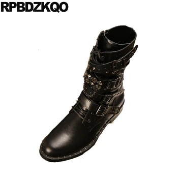 

studded designer biker size 34 rivet women stud 10 shoes big chunky front lace up casual ankle boots autumn black motorcycle