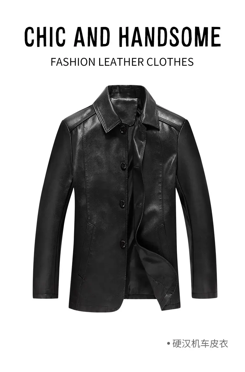 Leather Jackets for man new European and American style men's buttons handsome personality leather jacket jacket men's clothing slim fit leather jacket