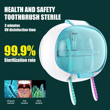 

Toothbrush Sterilizer Fashion Portable UV-C ABS+PC Blue Sanitizer Lights Uv Toothbrush Disinfection Business Travel Sterilizer