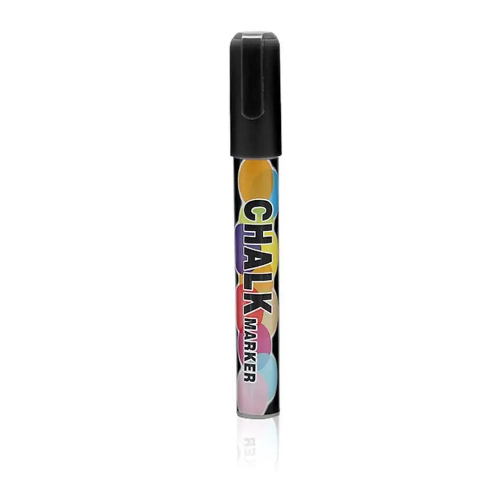 1 шт. 8 цветов цветной двойной Nib Жидкий Мел хайлайтер флуоресцентный неоновый маркер для школьной живописи - Цвет: Black