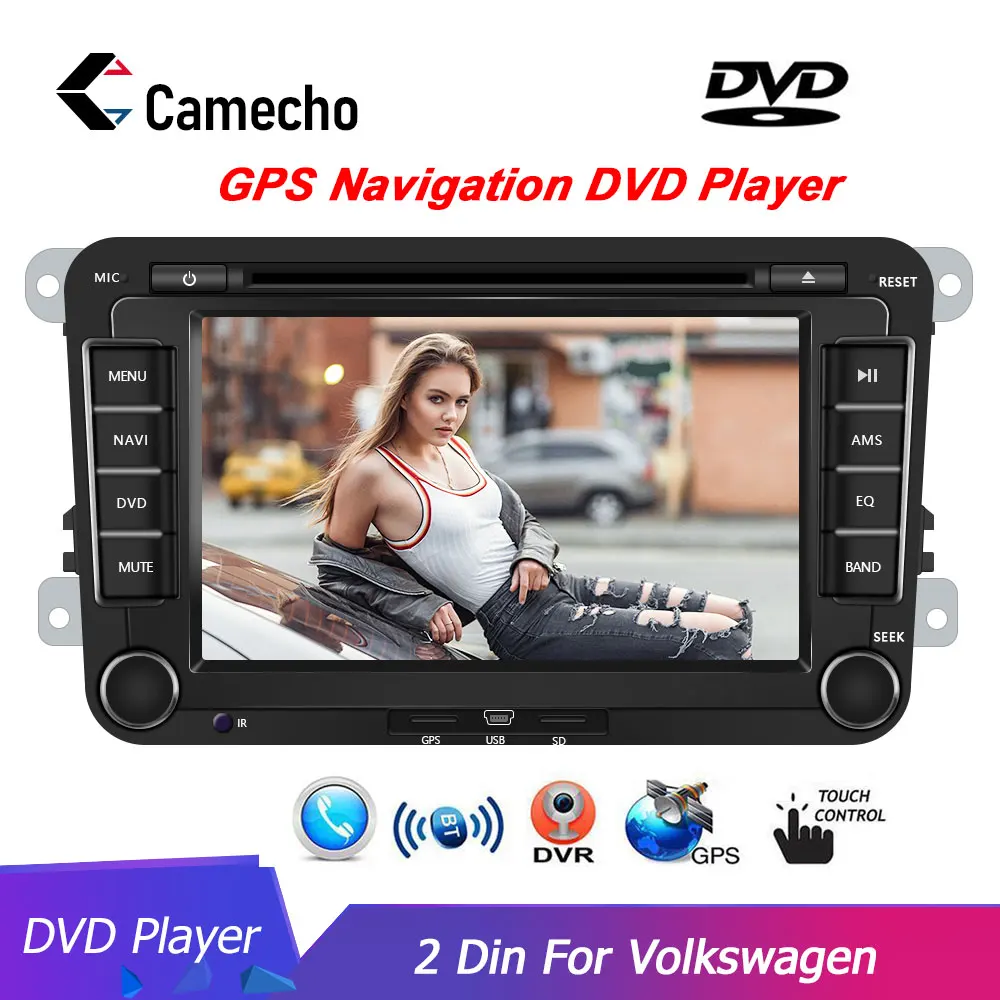 Camecho " 2 Din автомобильный DVD gps Автомобильный мультимедийный плеер для Volkswagen VW golf VI Skoda Fabia passat B7 octavia Canbus плеер аудио