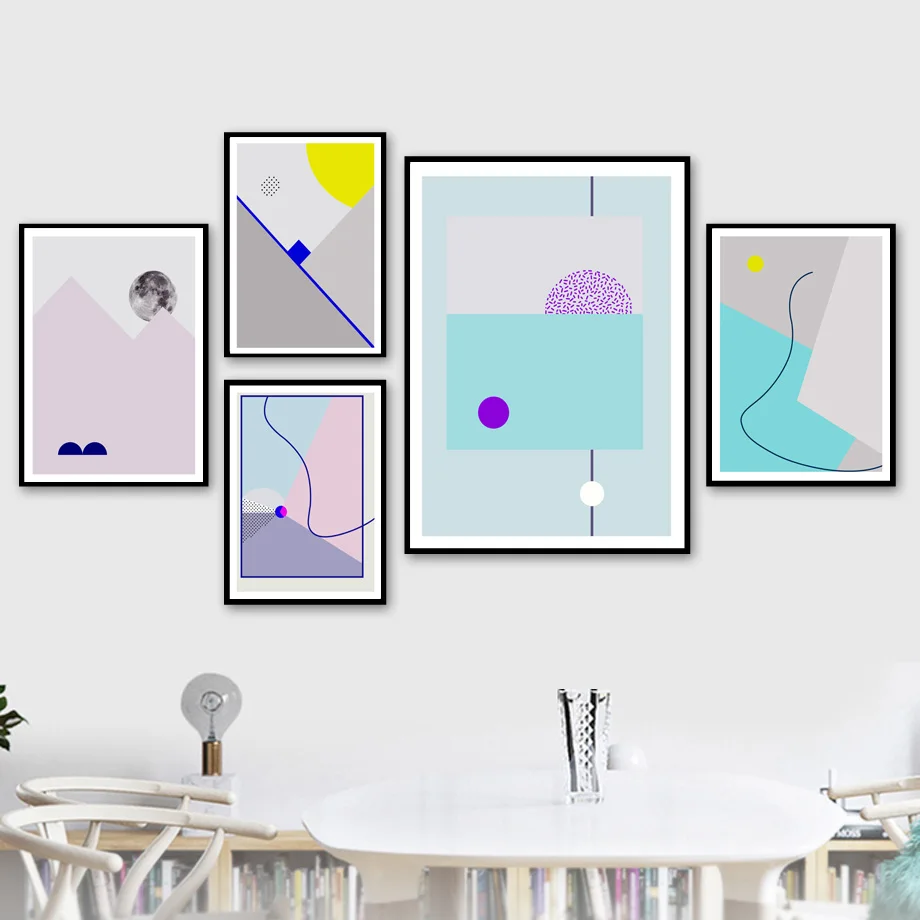 

Abstract Geometry Line Circle Square Wall Art Canvas Painting Nordic Posters And Prints Wall Pictures For Living Room Home Decor