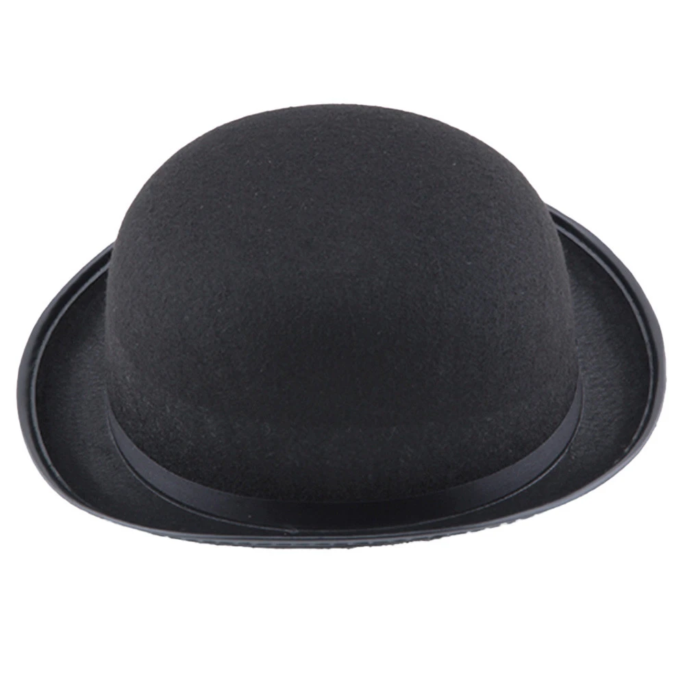 Hat Women Winter Felt Hats Men Fashion Black Top Halloween Round Caps Bowler Hats Magician Magic Jazz 918