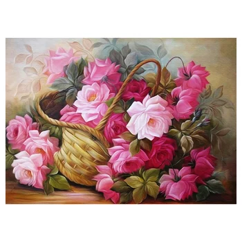 

5D DIY Diamond Painting Diamond Painting "flower Basket" Embroidery Cross Stitch Diamond Art 3D Home Decoration Gift 40 * 30cm