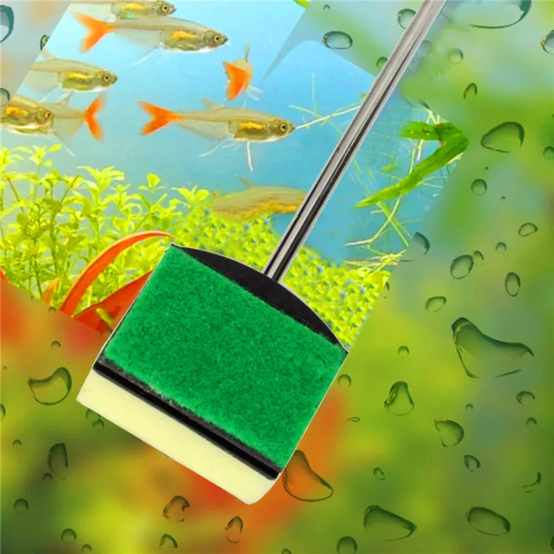 Аквариум Чистящая губка двухсторонняя для стеклянного аквариума инструмент для очистки от водорослей аксессуары для аквариума