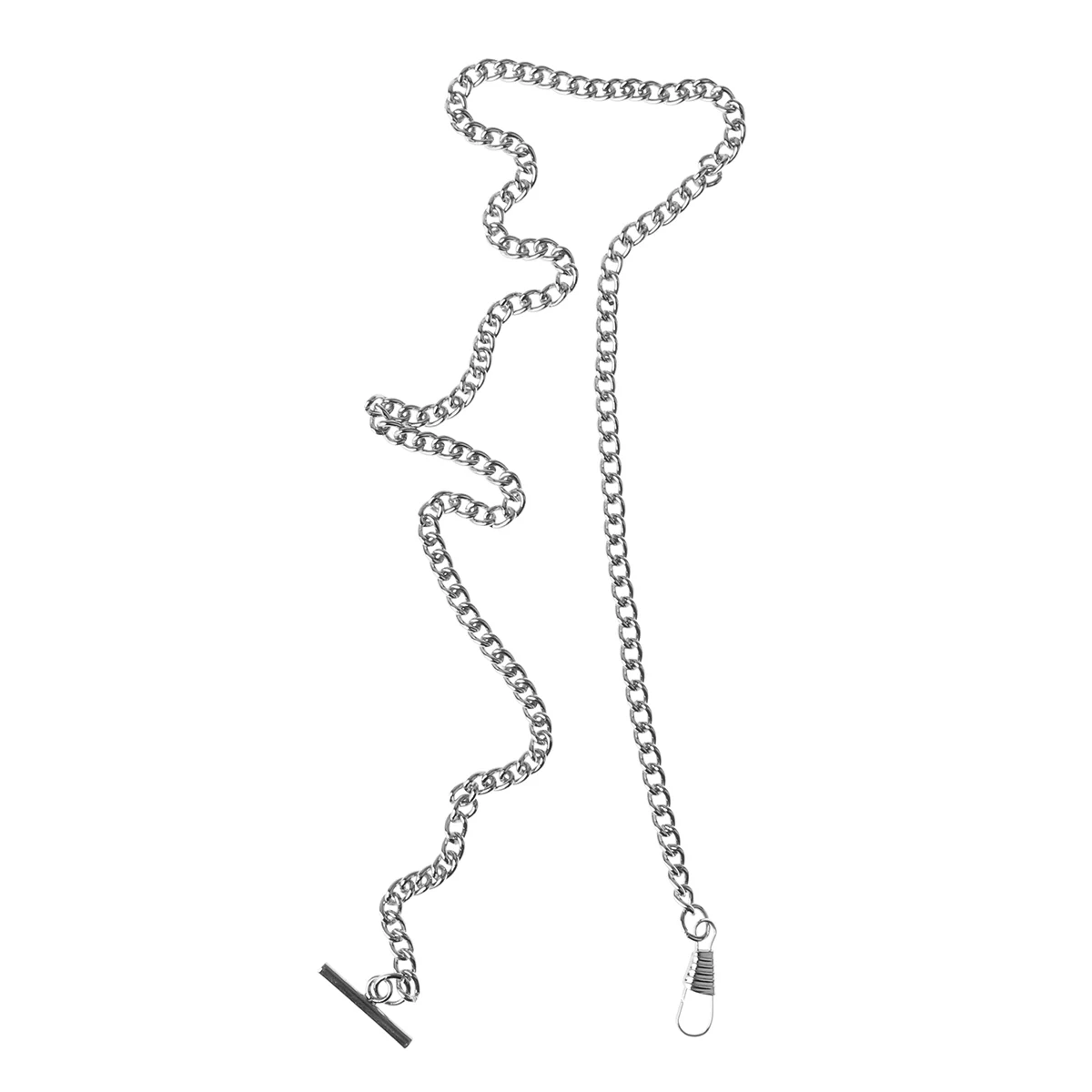 Винтажная Глянцевая хромированная металлическая жилетка карманные часы цепь Модные прочные аксессуары для одежды цепи с Т-образными застежками