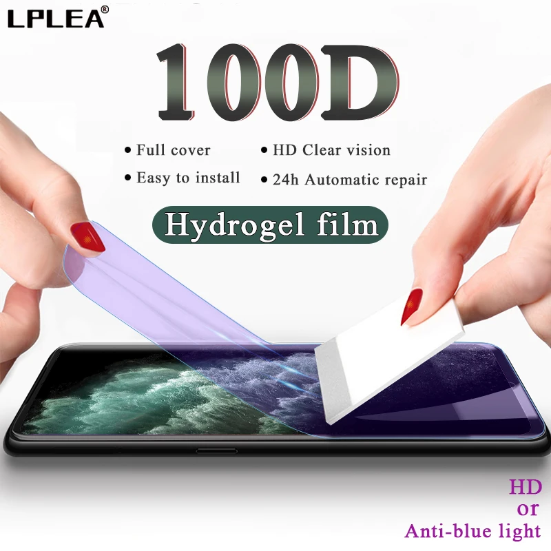 100D полное покрытие Гидрогелевая защитная пленка для iPhone для айфона 7 Plus 11 Pro XS Max Защита экрана для iPhone XR X 6 6s 8 Plus мягкая пленка не стекло телефон смартфон смартфон гидрогель