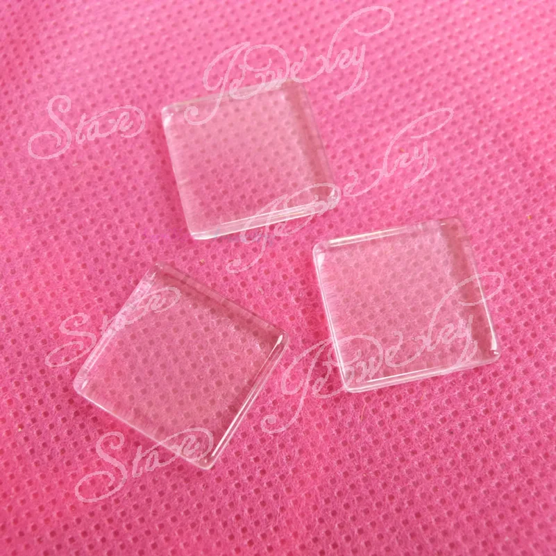 20 шт. прозрачные квадратные акриловые Кабошоны с плоской задней поверхностью 25