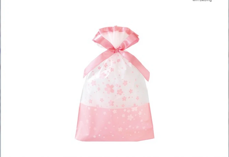 Cherry blossom Сумки на шнурке обертки для печенья-закуски, вечерние, сувениры, подарки, свадьба, полиэтиленовый пакет 50 шт./лот