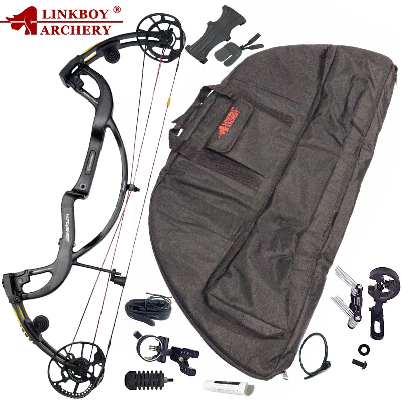 Günstige Linkboy Bogenschießen Reinem Kohlenstoff Pfeil und Faser Verbindung Bogen Predator 2 Generation 50 65lbs Verbindung Bogen Set für Jagd Schießen