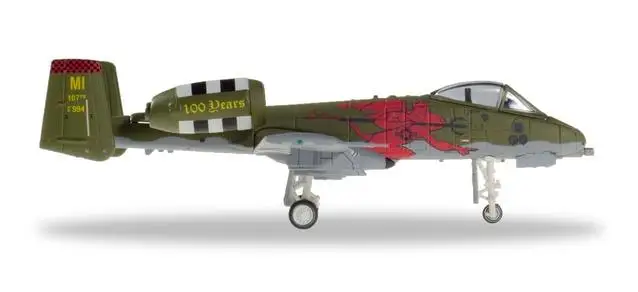 Herpa USAF Фэйрчайлд A-10C Thunderbolt II Michgan ANG 127th крыло Seifridge 107th FS Red Devils 100th Anivers 1/200 литой самолет