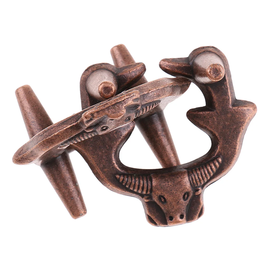 Metal Brain Teaser Bull Lock Puzzle Interlocking Intelligence Toy IQ Test Game for Kids and Adults