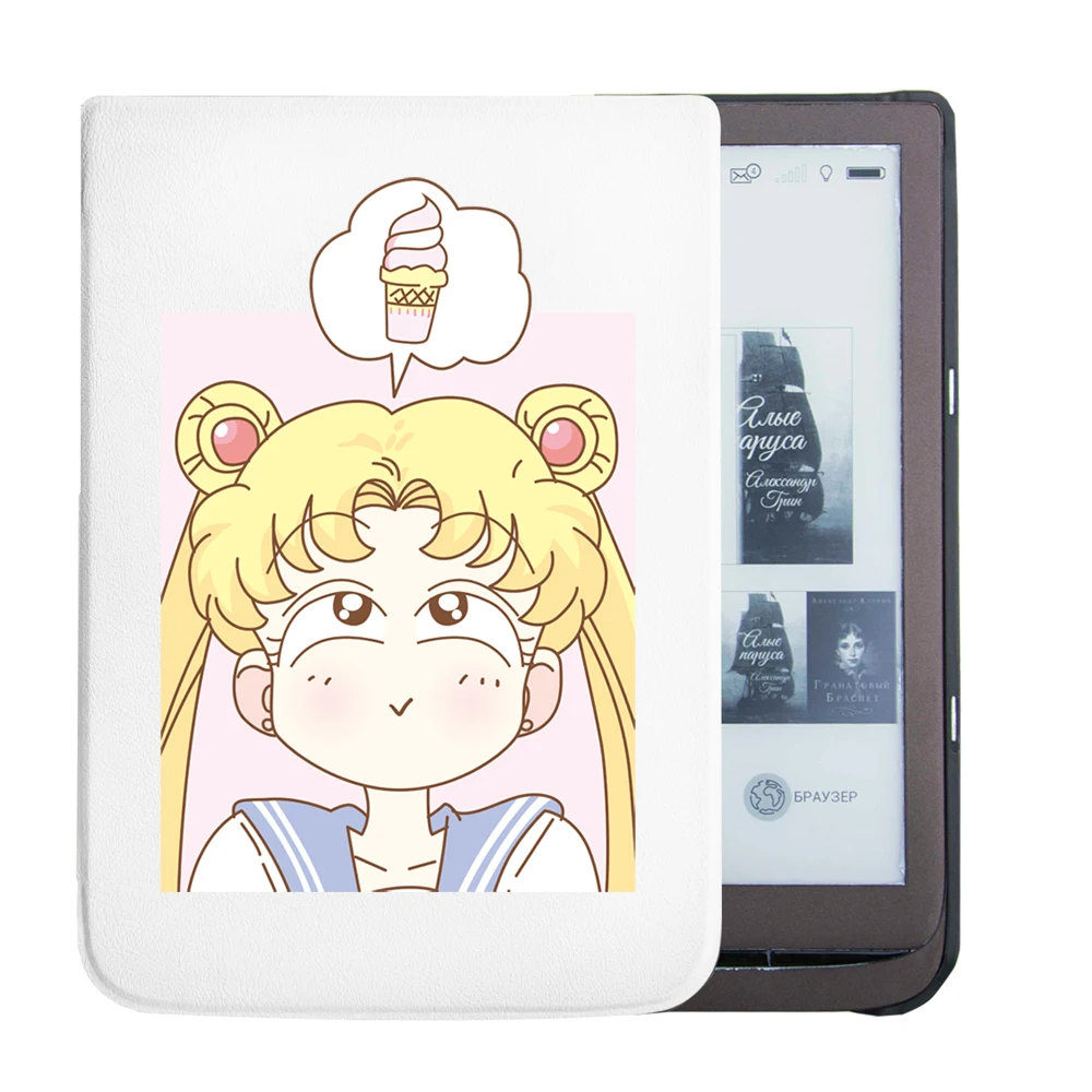 Чехол для PocketBook InkPad 3 740 PB740 7,8 дюймов pu кожаный чехол-книжка с принтом+ Защитная пленка для экрана