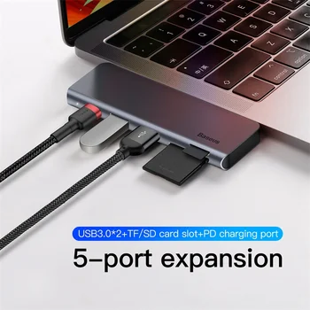 

Baseus USB C HUB Type-c to Multi Ports USB 3.0 USB3.0 Type C Power Adapter USB-C HUB Splitter Dock For Macbook Pro Air USBC HAB