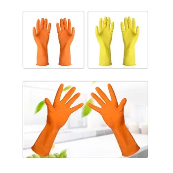 

3 Pair Latex Dish Washing Gloves Latex Scrubber Rubber Dishwashing Gloves for Household Kitchen Latex Cleaning Gloves