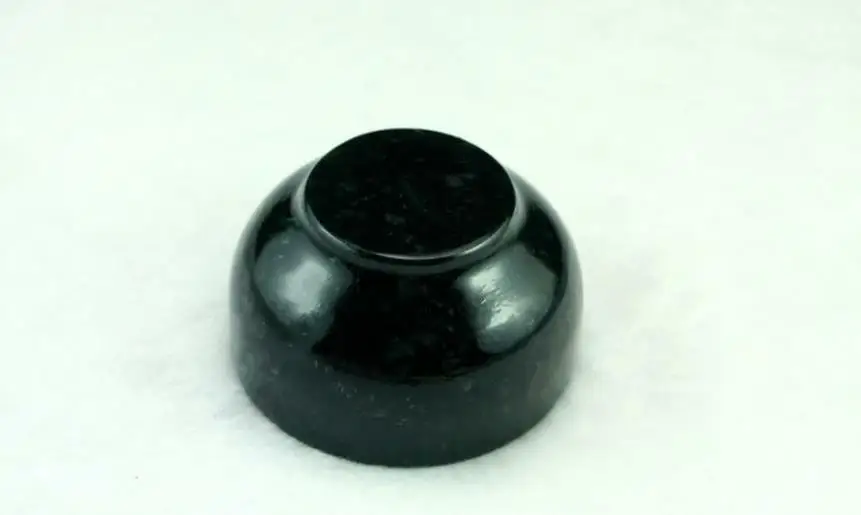 Chinese natural dark green jade bowl 4