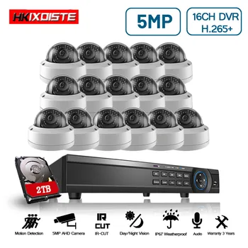 

16ch 5MP AHD Kit H.265 System CCTV Security Up to 16ch NVR Support 16ch 4k Outdoor Waterproof HD Camera Surveillance