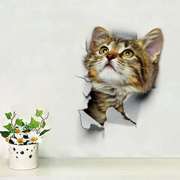 

1Pcs Removable DIY 3D Cat Toilet Decals Bathroom Wall Art Vinyl Mural Stickers Home Room Decor Wall Sticker Decor 3 Style