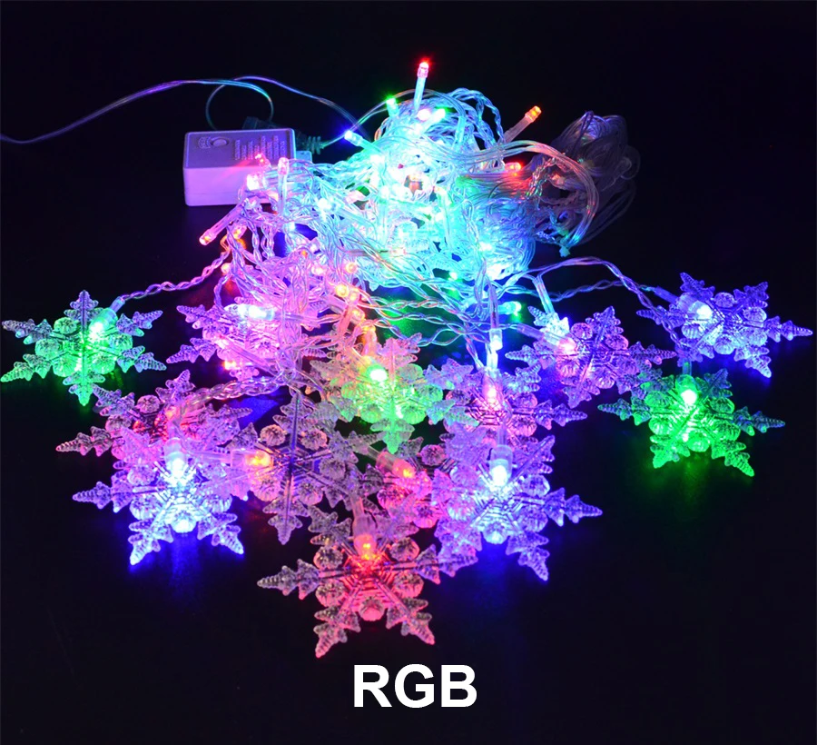 3.8M LED Curtain Snowflake String Lights LED Fairy Lights 8 Modes Christmas Lights Wedding Party Decoration 220-240V