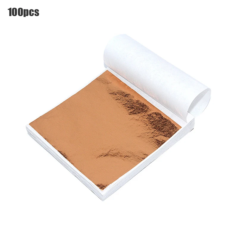 100pcs Gold Foil Edible Gold Leaf Sheets For DIY Cake Decoration Arts Crafts Gilding Design Paper Gift Wrapping Scrapbooking