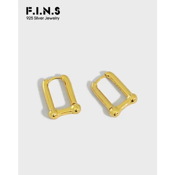 

F.I.N.S Korean Minimalist U-shaped S925 Sterling Silver Small Hoop Earrings Geometric Female Ear Buckle Silver Earrings 925