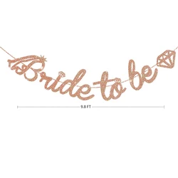 Rose Gold Paper Bunting Triangle Flags - Wedding & Party Hanging Decoration (Bride To Be)