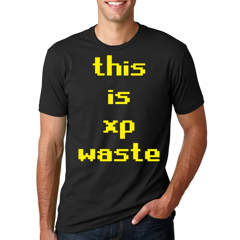 Мужская хлопковая футболка с принтом и круглым вырезом runescape this is xp waste коротким